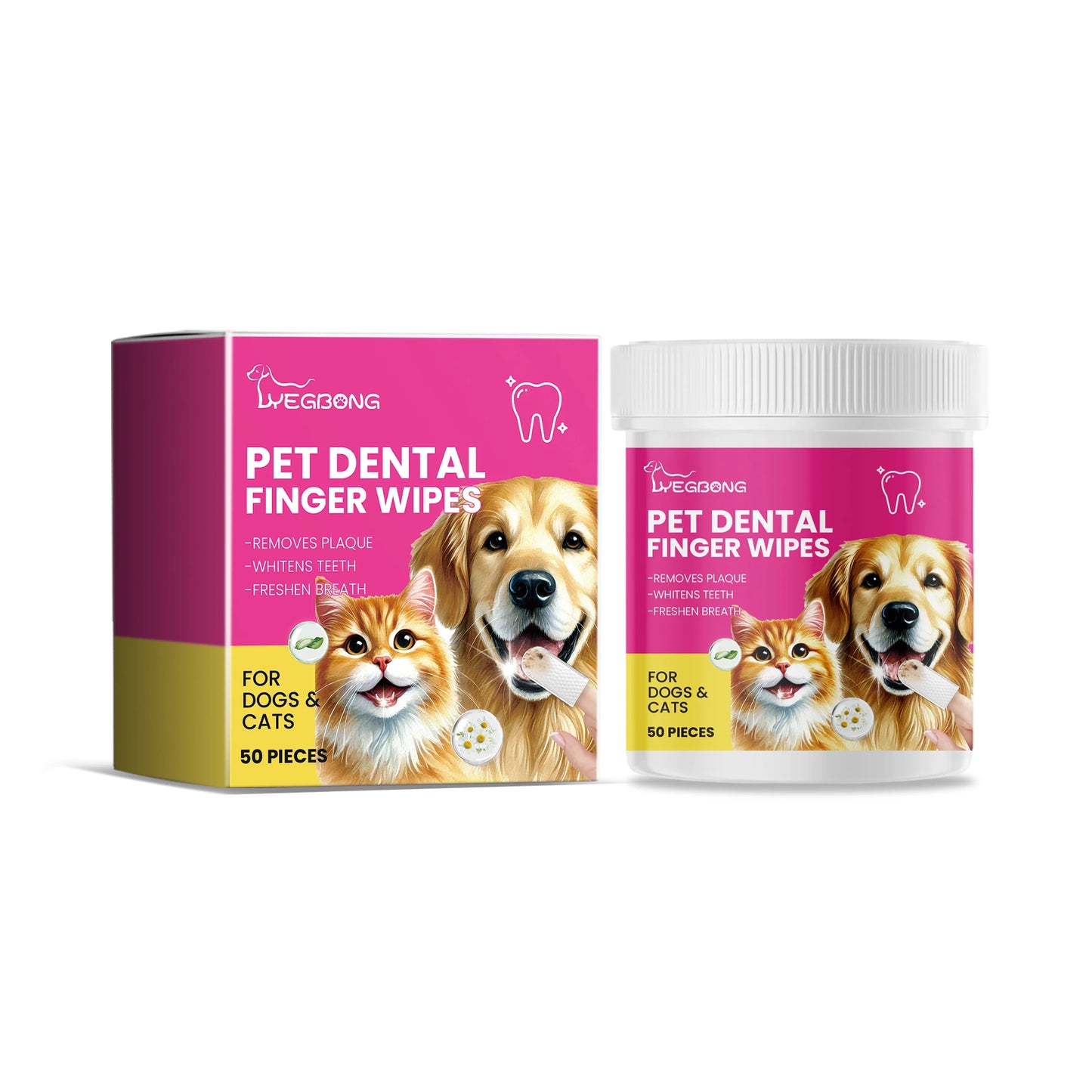 1-4PCS Pet Dental Finger Wipes for Dogs and Cats Gently Clean Teeth and Gums Remove Tartar Plaque Support Daily Oral Hygiene