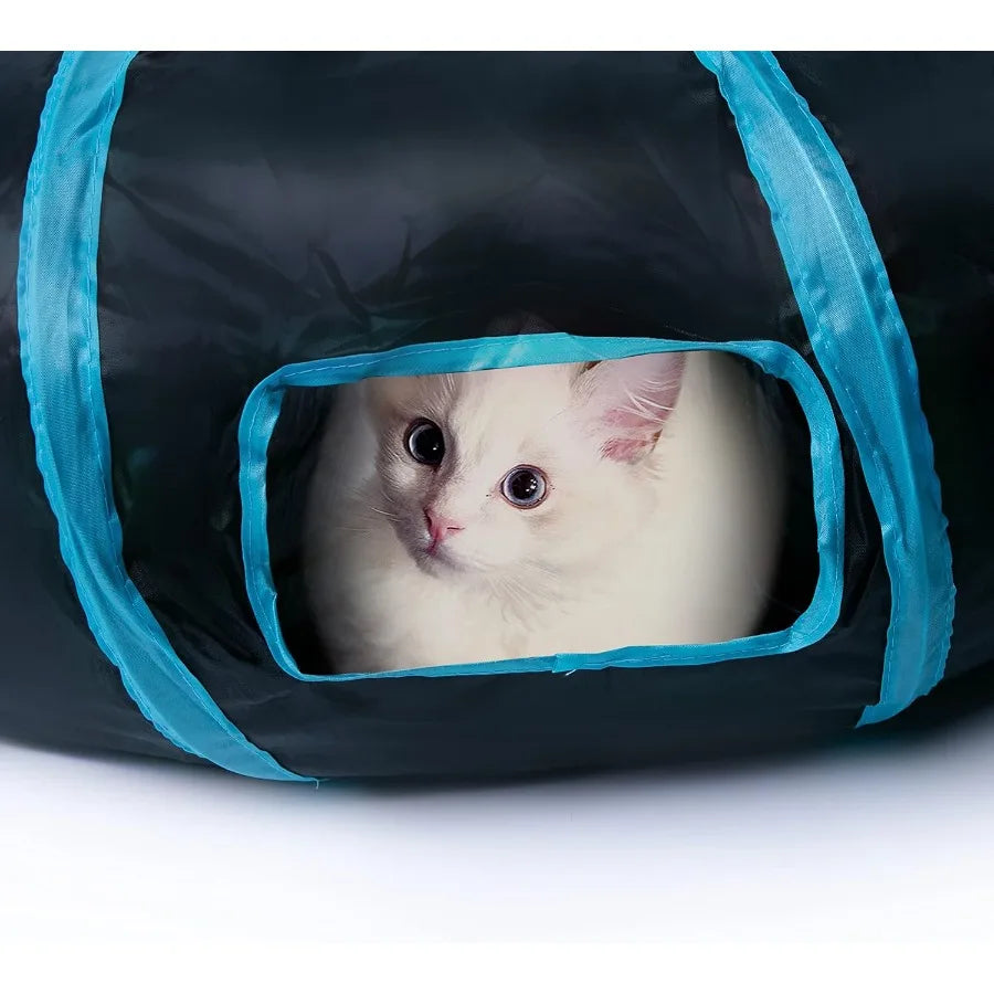 Cat Tunnel S2Way Cat Tunnels for Indoor Cats Collapsible Cat Play Tunnel Interactive Toy Maze Cat House with 1 Play Ball for Ca