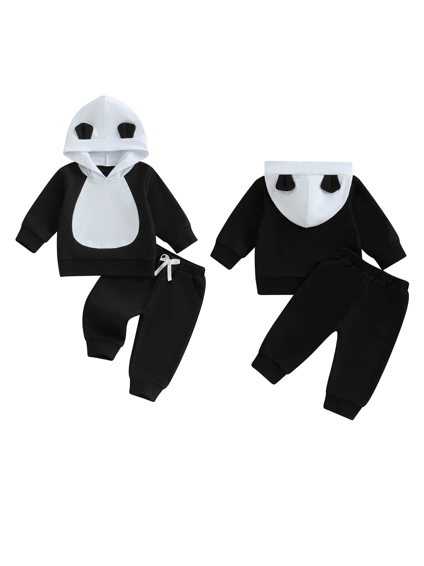 Baby Girl Boy Winter Outfits Bear Print Sweater Fleece Lined Pants 2 Piece Set Warm Clothes for Toddlers