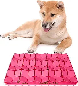 Snuffle Mat for Dogs,Premium Silicone Dog Food Mat 16“x16”Interactive Feed Game for Boredom,Encourages Natural Foraging Skills a