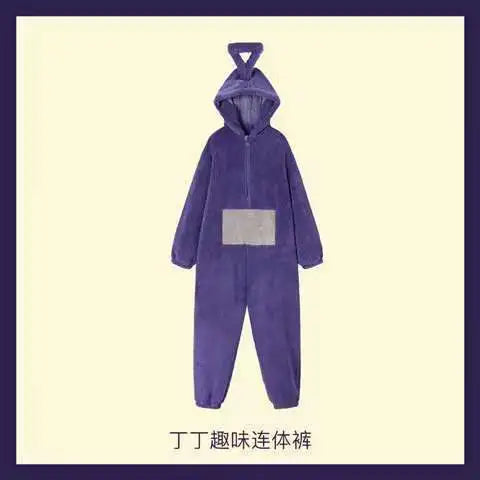 Adults Kids Onesies Soft Long Sleeves Pajamas Dipsy Tinky Winky Po Lala Costumes Home Clothes Women Unisex Homewear Jumpsuit