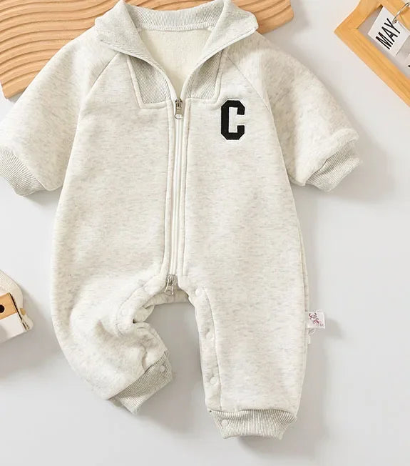 2025 Autumn Winter Baby Rompers Thick Lining Boys Jumpsuits Fur Lining Toddler Clothes Boys Outfit
