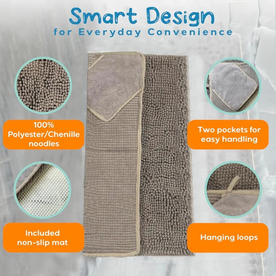 Pet 2in1 Dog Towel Mat Ideal for Drying and Bathing Ultra Soft and Highly Absorbent with QuickDrying Performance Machine Washab