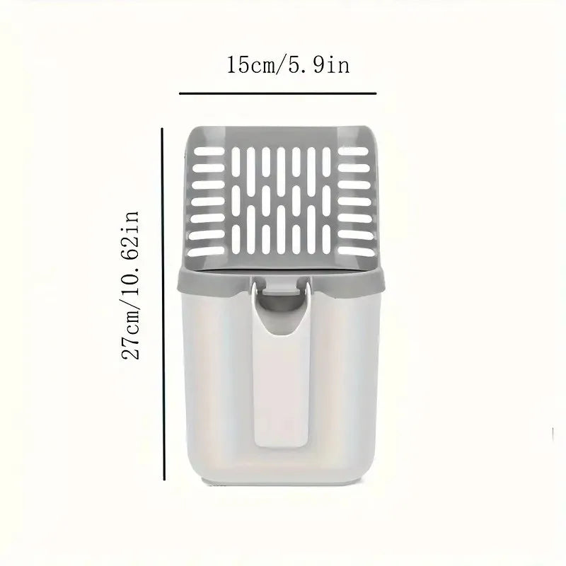 Portable Cat Litter Scoop Kit with Waste Bags Removable Scooper for All Cats, Durable & Reusable for Home & Travel