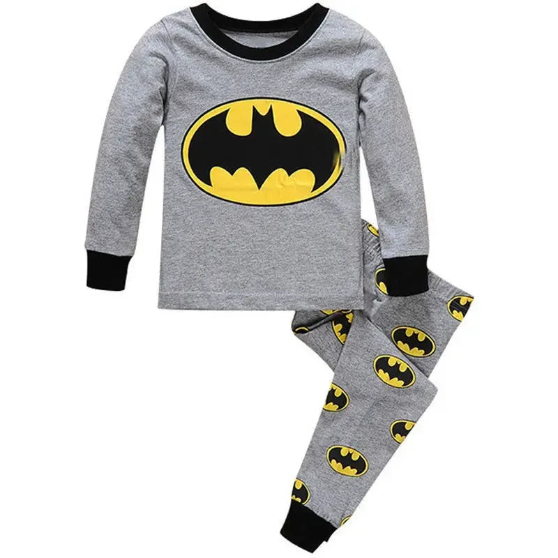 Disney children's thermal underwear set Spider Batman Hulk Superman pajamas T-shirt tops trousers toddler baby autumn pajamas