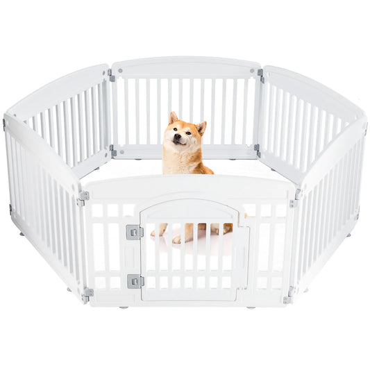 6 PanelDog Playpen Safe & Secure Indoor/Outdoor Pet Fence | Folding & Portable | Ideal for Small to Medium Dogs | Easy to Clean