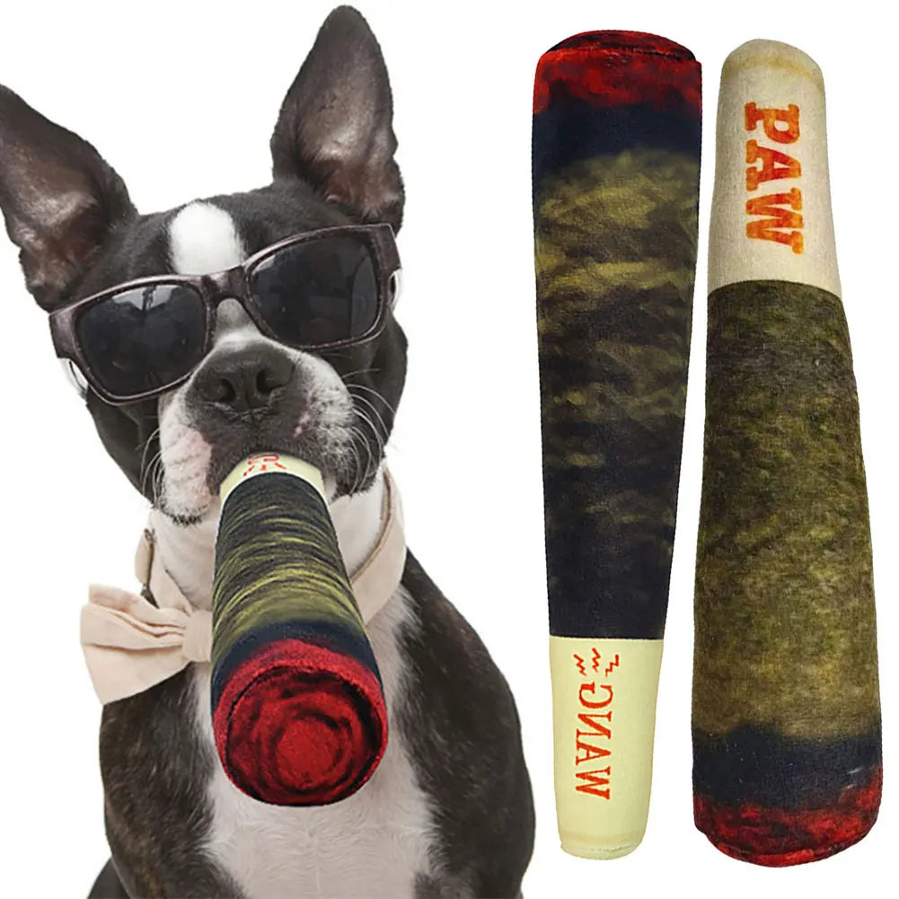 Interactive Dog Sound Toy Simulation Cigar Plush Pet Toy Fun Novelty Dog Toy Creative Chew Toy for Small Medium Large Dogs