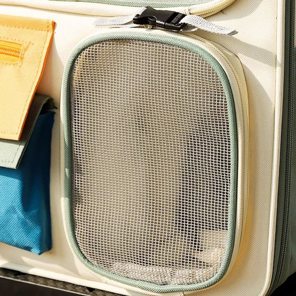 Oxford Cloth Pet Backpack with Zipper Portable Cat Backpack Breathable MeshDog Cat Travel Carrier Bag for Outing and Car Rides