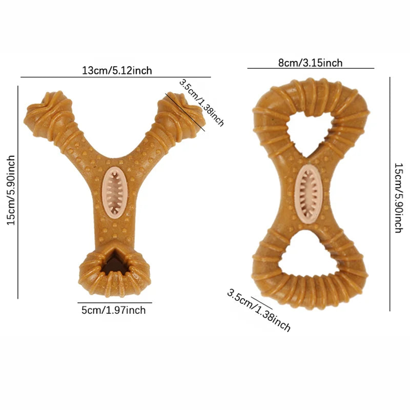 Indestructible 22CM Solid Beechwood Chew Stick for Large Dogs - Dental Health Interactive Toy with Treat Hole, Heavy Duty Chewin