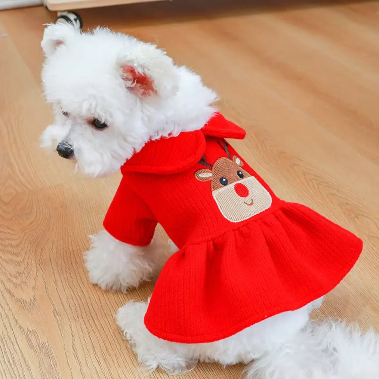 Pet Skirt Dress Warm Winter Christmas  Small Dog Clothes
