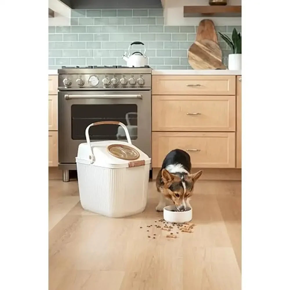 Eco-Friendly Airtight Pet Food Storage Container 25lb Capacity Lightweight Durable Design Convenient Scoop Opening Bird Seed