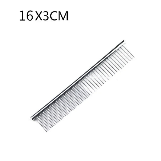 Stainless Steel Dog Comb Long Thick Hair Fur Removal Brush 16/19cm Pets Dog Cat Grooming Dematting Combs for Shaggy Dogs