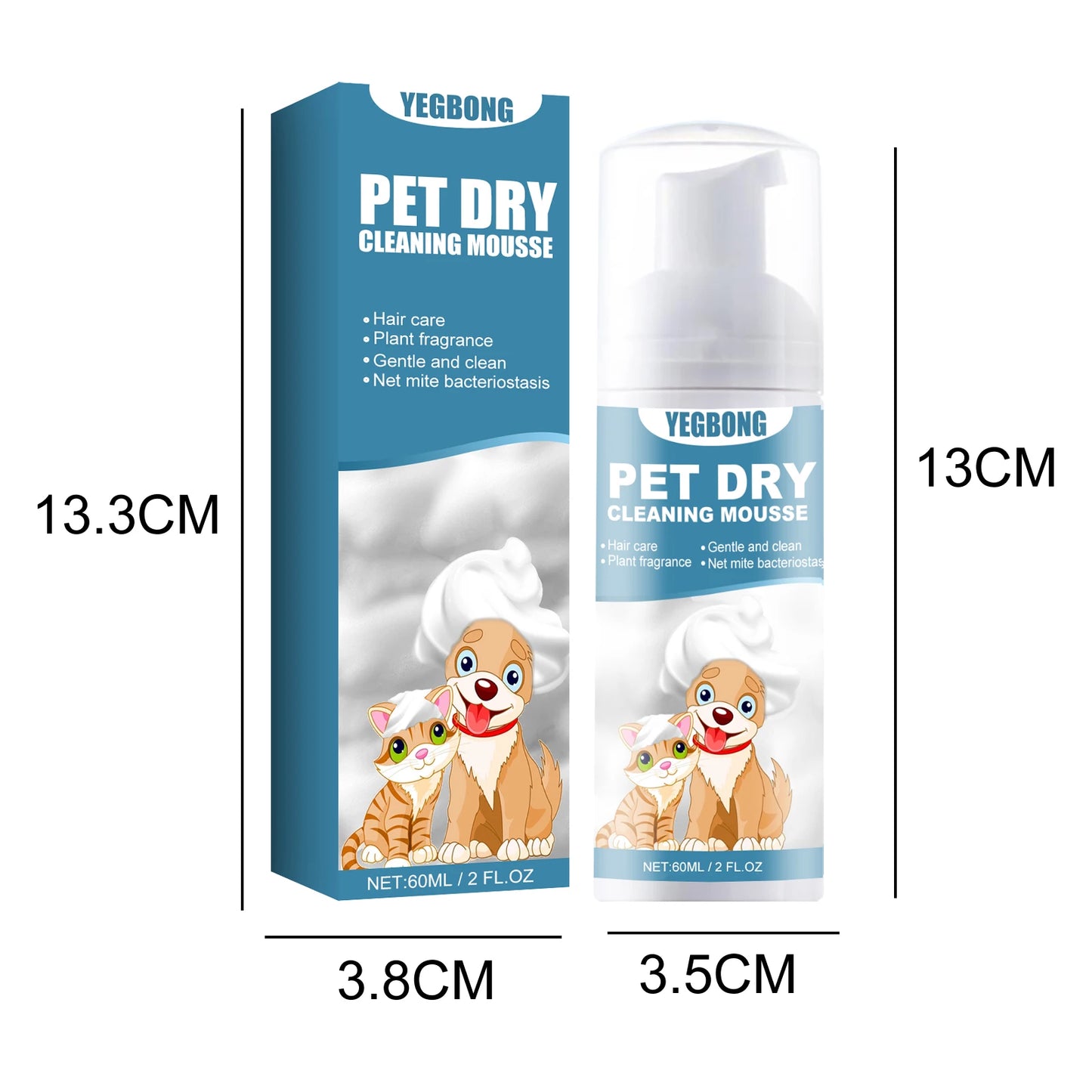 Pet Dry Shampoo Gentle Odor Neutralizing Hair Softening No Rinse Vet Recommended for Puppies Kittens Sensitive Skin