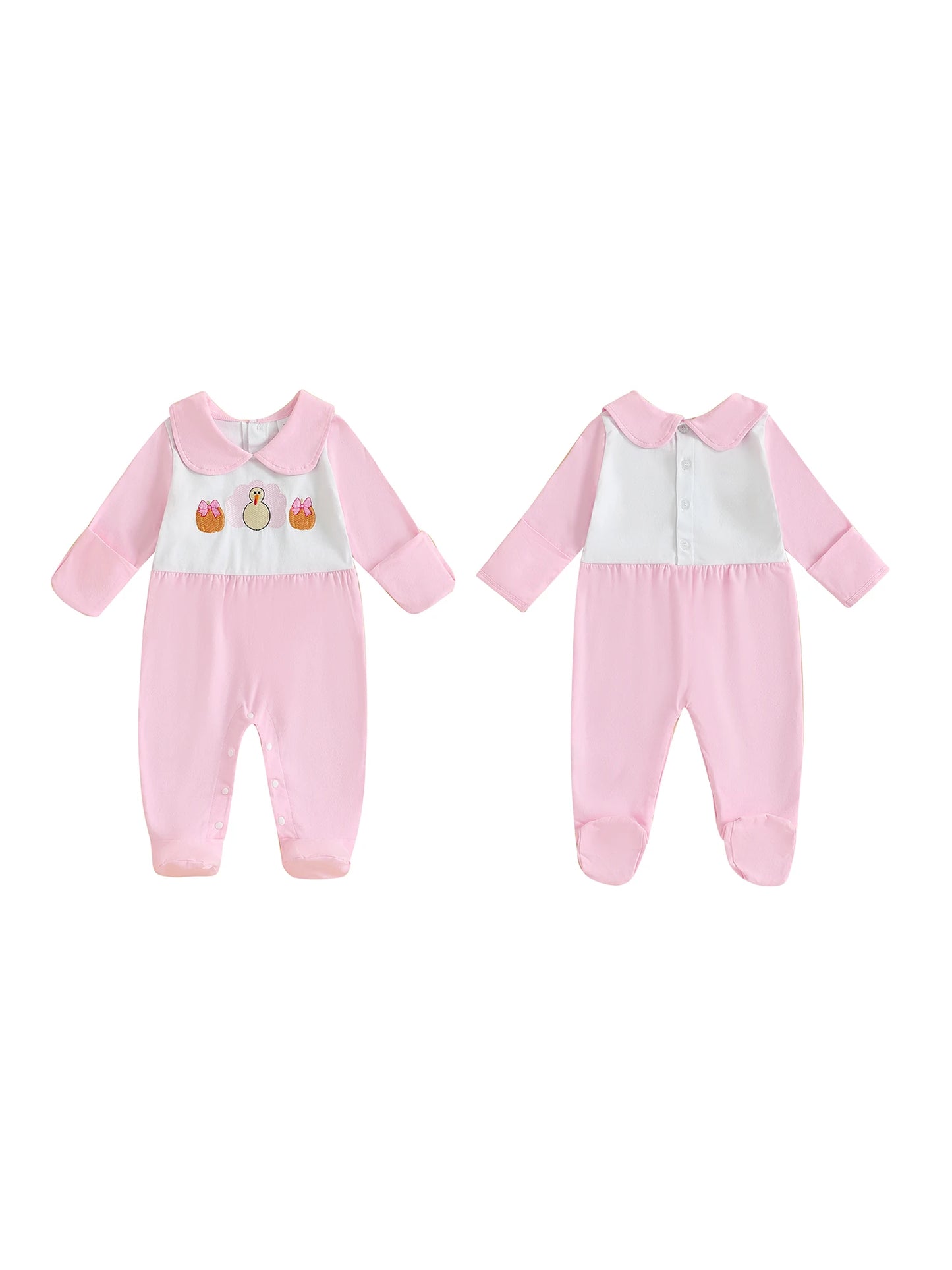 Adorable Infant Winter Hooded Romper with Cute Cartoon Embroidery and Soft Fleece Lining for Extra Warmth and Comfort