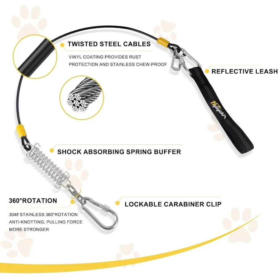 Dog Seat Belt Harness for Car 5in1 Coated Wire Dog Seatbelt Shock SpringLoaded No Chew Pet Dog Car Seatbelt Leash with Removabl