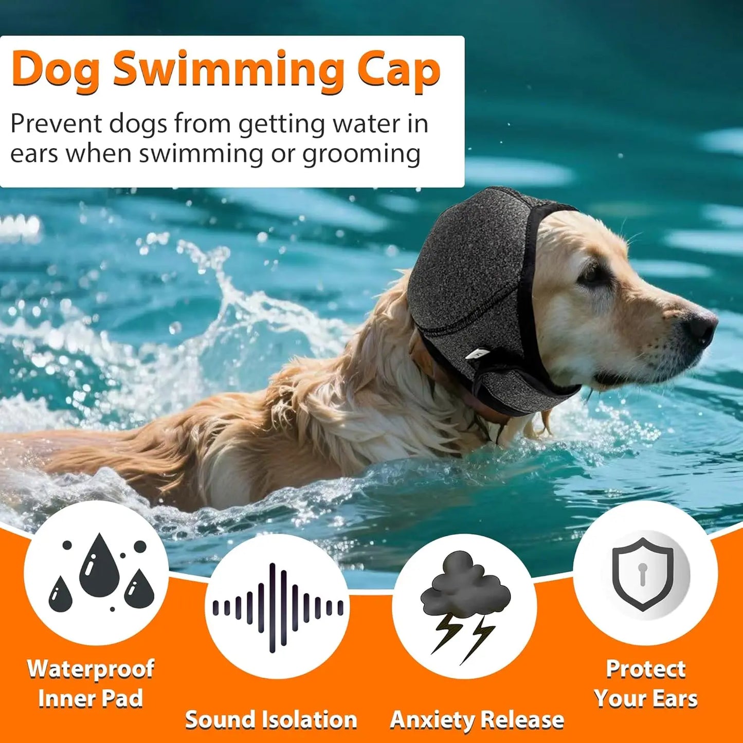 Hearing Protection Dog Calming Earmuff Noise Reduction Waterproof Dog Soothing Headcover Shock Proof Dog Ear Cover