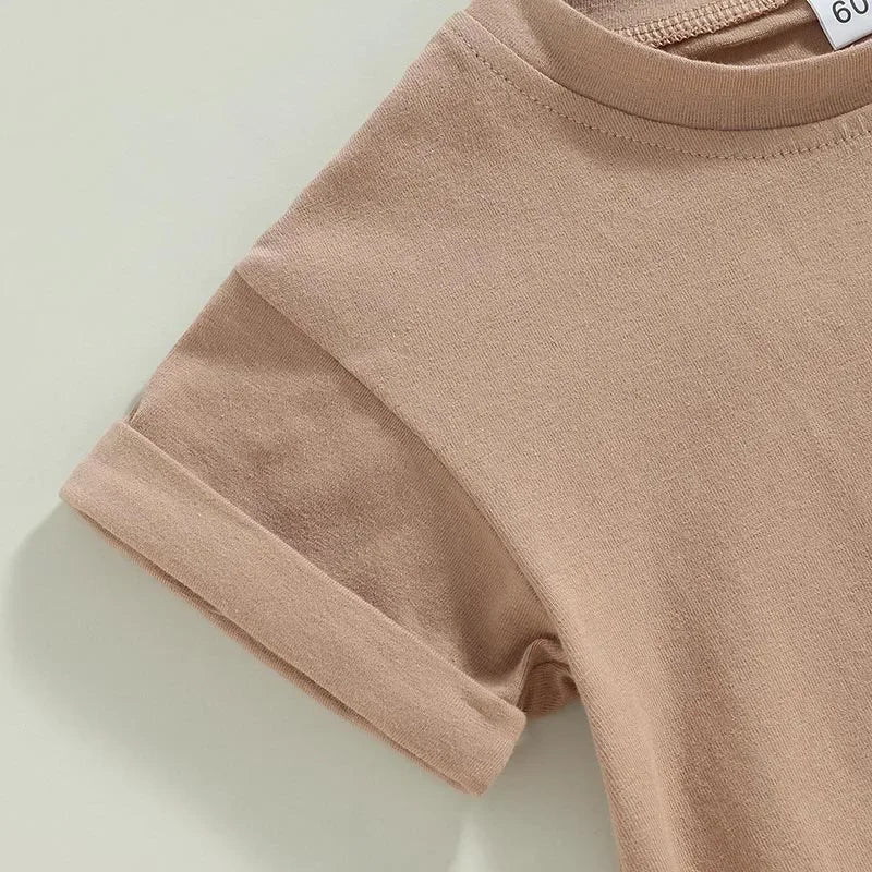 Newborn Baby Romper Summer Crewneck Romper Clothing Solid Casual Loose Jumpsuits Toddler Infant Boy Girl Cotton Playsuit