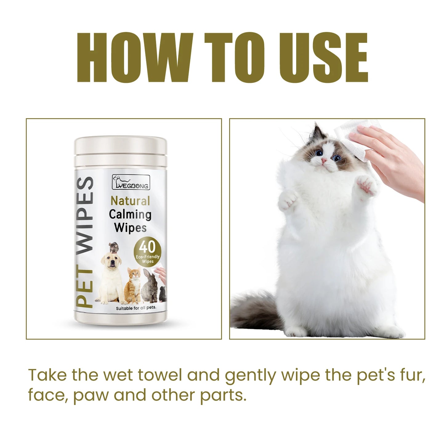 1-4PCS Pet Cleaning Wipes for Dogs and Cats Gently Remove Dirt Earwax Eye Stains and Mites Suitable for Daily Full Body Care