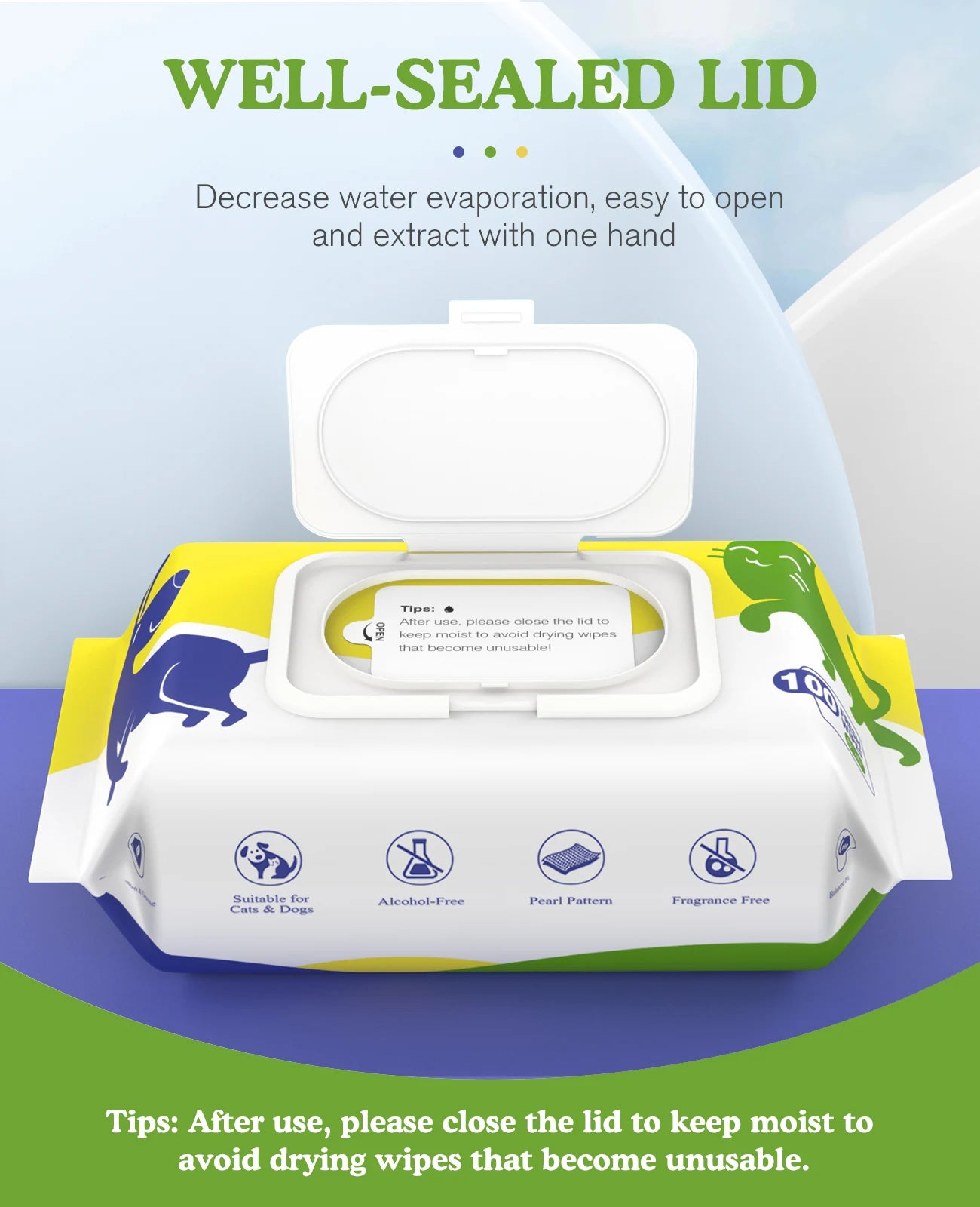 Dog Wipes Puppy Wipes for Face Eye Ears Body Bath Unscented Hypoallergenic Thick Dog Grooming Wipes for Cleaning Deodorizing