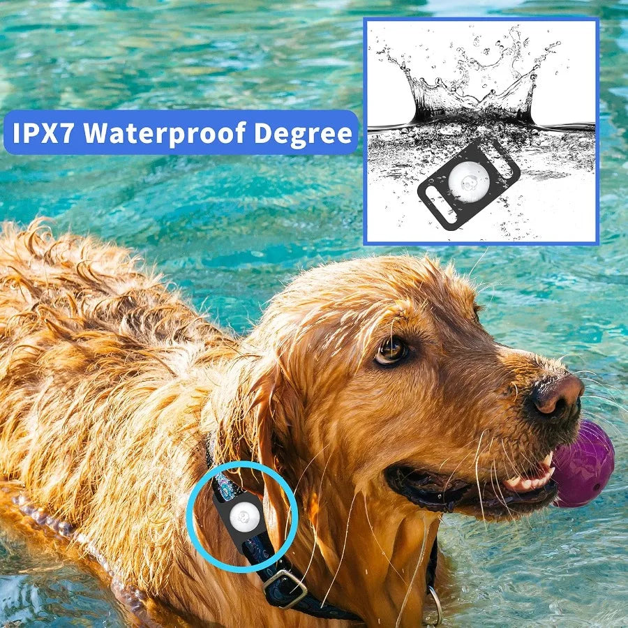 IPX7 Waterproof tag Holder  2 Packs tag Dog Collar Holder Fit for Dog Cat Collar Pet Loop  Tag Holder Accessories Anti Scratch