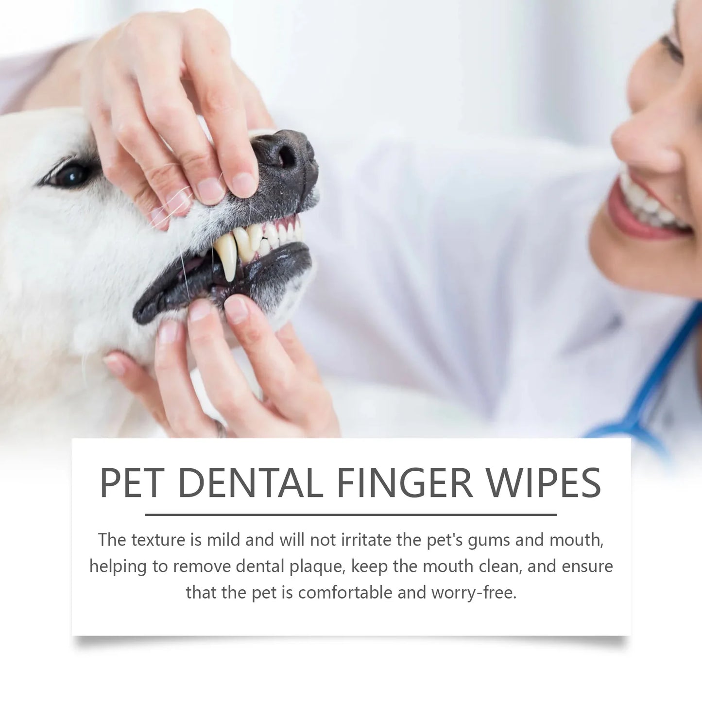 1-4PCS Pet Dental Finger Wipes for Dogs and Cats Gently Clean Teeth and Gums Remove Tartar Plaque Support Daily Oral Hygiene