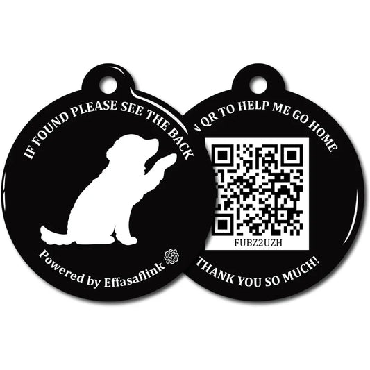 RFID 134.2Khz and QR Code Pet ID Tag Collar Tag Dual Fution Scan QR for Helping Lost Pets Go Home Replace RFID Microchip for Sm