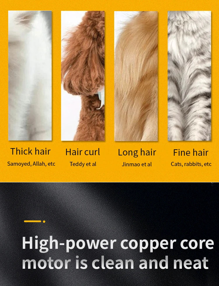 Professional Dog Hair Clipper All Metal Rechargeable Pet Trimmer Cat Shaver Cutting Machine Puppy Grooming Haircut Low Noice