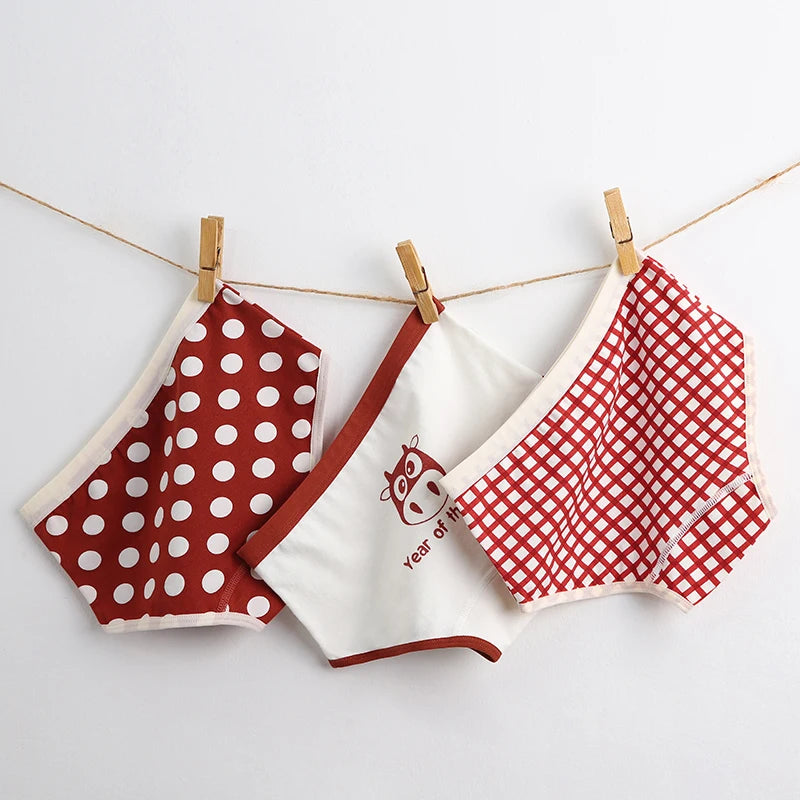 3Pcs/lot Kids Panties 7 Collections Chirdren's Underwear Lovely Girls Briefs Floral Grid Cute Pants Baby Dots Cotton Underpants