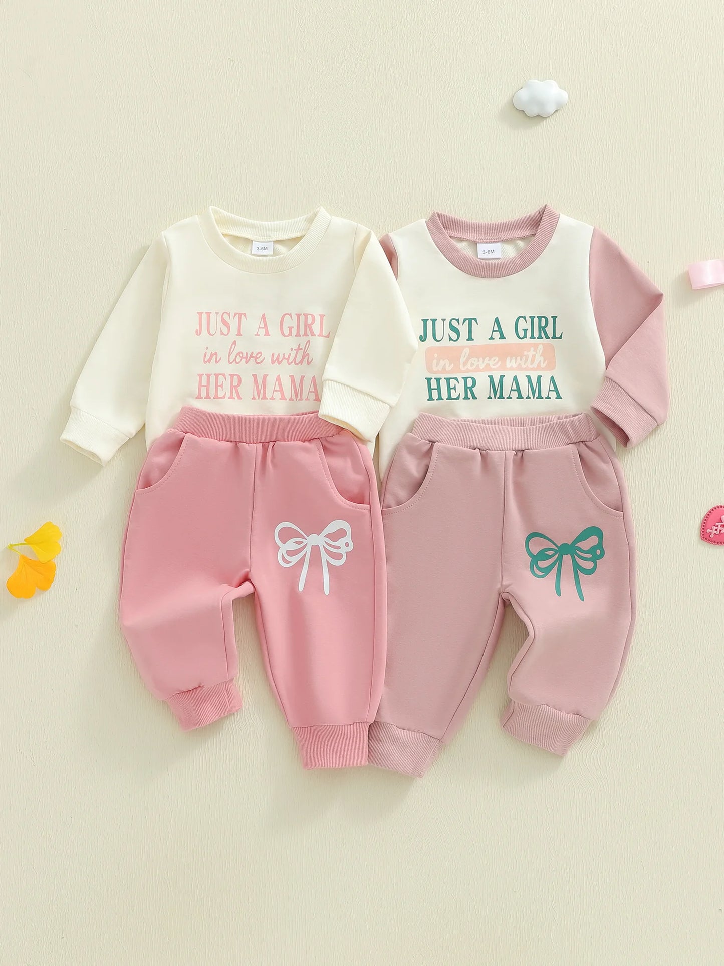 Infant Unisex Autumn Clothes Set with Cute Printed Top and Comfortable Elastic Waist Pants for Toddlers 2 Piece Outfit