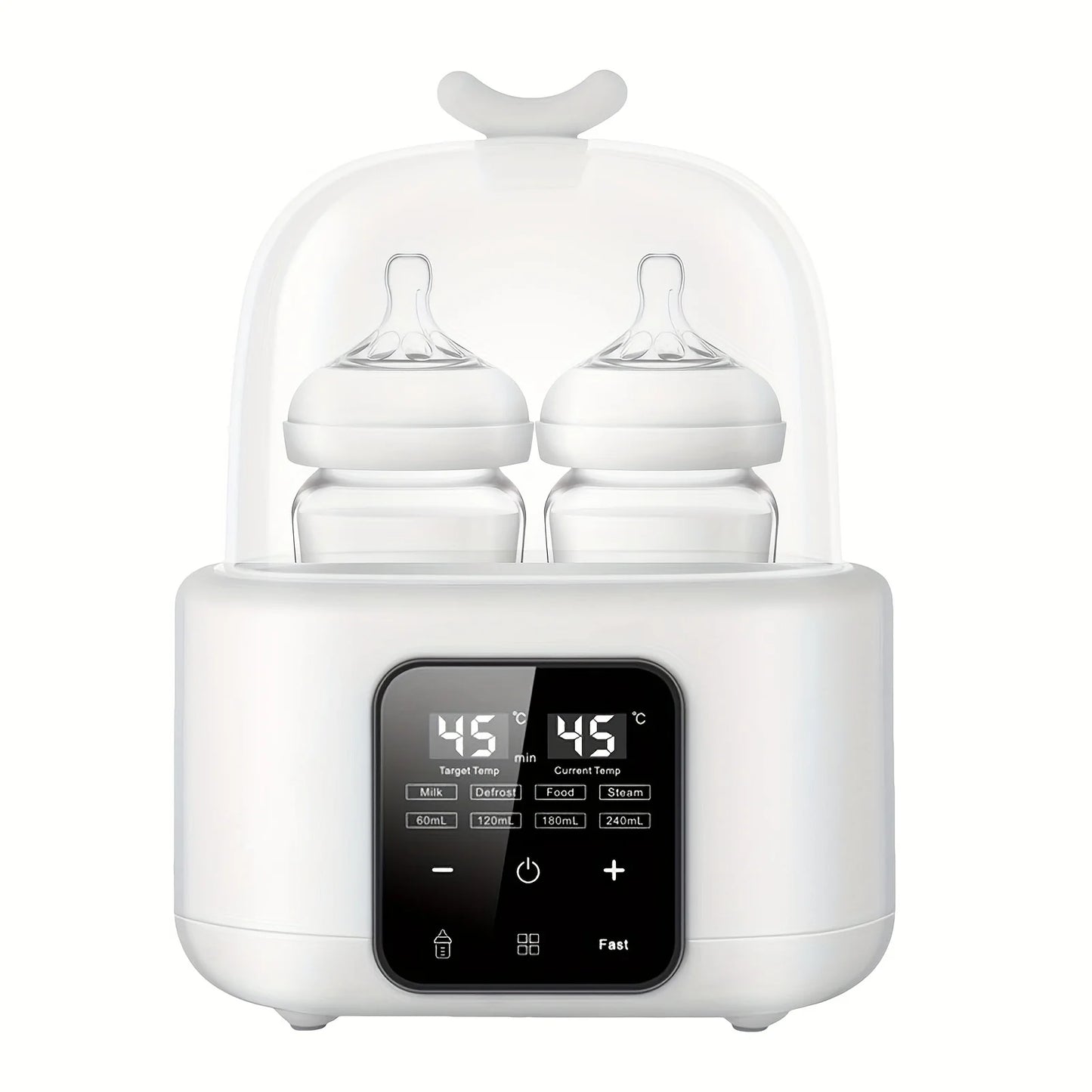 6-in-1 Baby Bottle Warmer with Timer & Temp Control for Formula, Breastmilk, Food Jars, Auto Shut-Off, Compact for Travel
