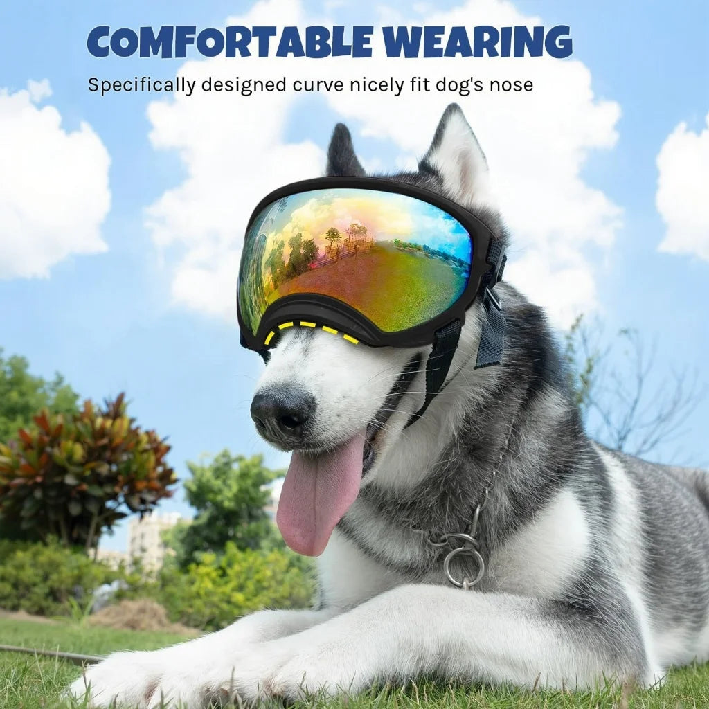 Dog Sunglasses Dog Goggles UV Protection Pet Glasses Eyewear with Adjustable Strap,Glasses for Dog Skating Glasses Dustproof