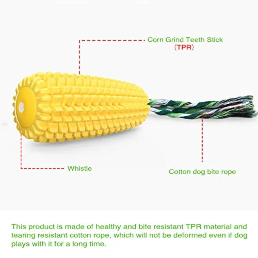Dog Chew Toys for Aggressive Chewers Indestructible Tough Durable Squeaky Interactive Dog Toys Puppy Teeth Chew Corn Stick Toy
