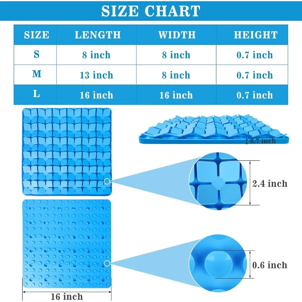 Snuffle Mat for Dogs,Premium Silicone Dog Food Mat 16“x16”Interactive Feed Game for Boredom,Encourages Natural Foraging Skills a