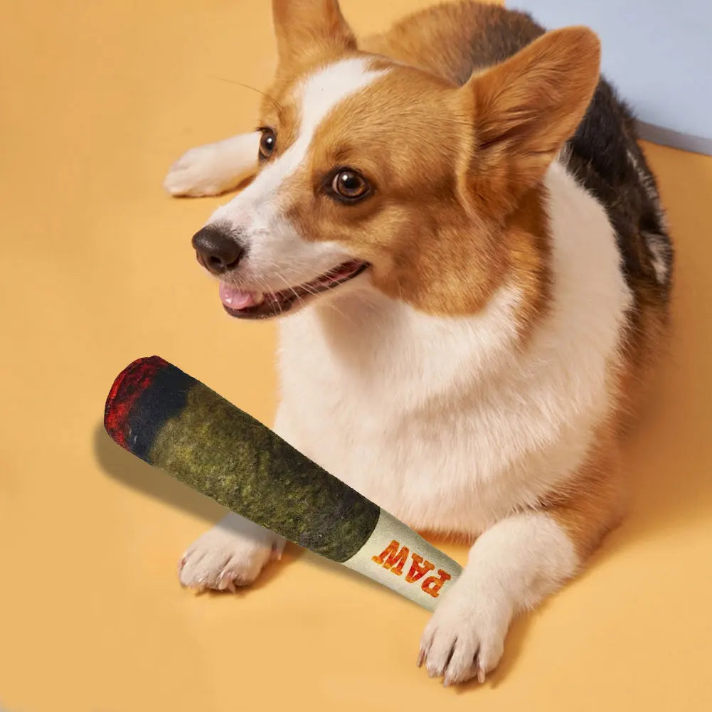 Interactive Dog Sound Toy Simulation Cigar Plush Pet Toy Fun Novelty Dog Toy Creative Chew Toy for Small Medium Large Dogs