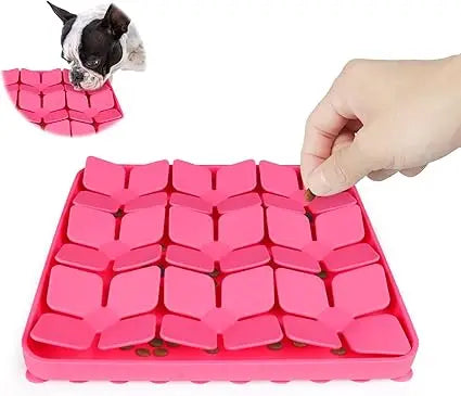 Snuffle Mat for Dogs,Premium Silicone Dog Food Mat 16“x16”Interactive Feed Game for Boredom,Encourages Natural Foraging Skills a