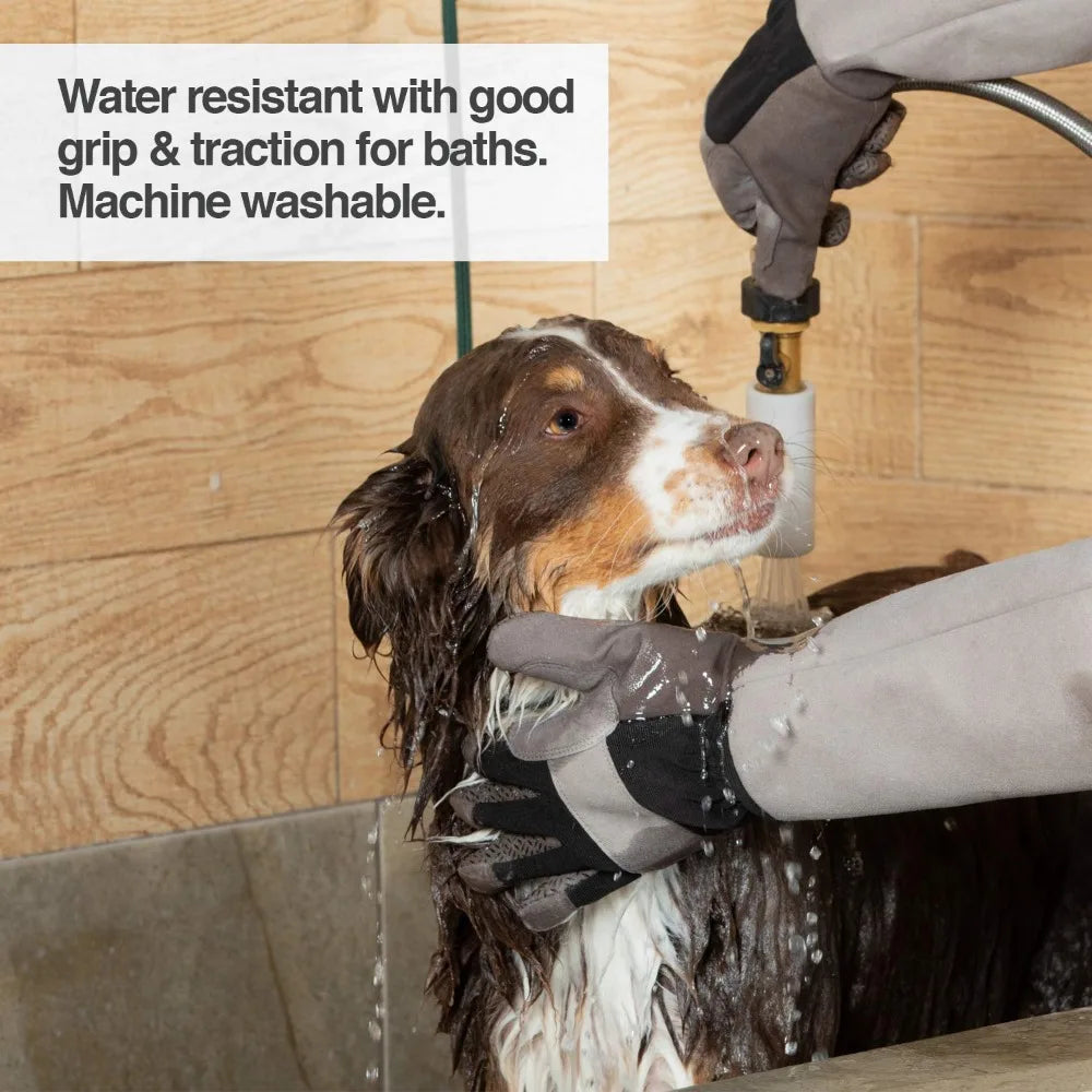 Multipurpose Pet Grooming Gloves Great for Trips to Vet and Bathing, Puncture, Scratch & Water Resistant