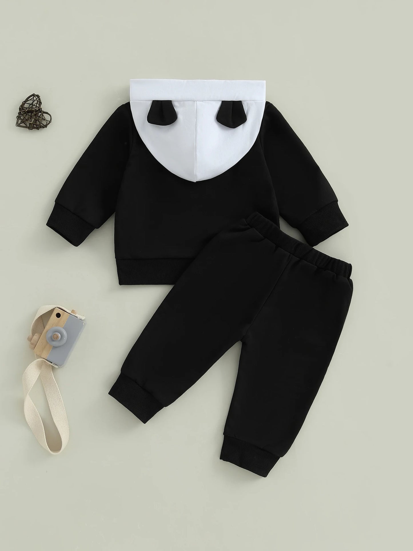 Baby Girl Boy Winter Outfits Bear Print Sweater Fleece Lined Pants 2 Piece Set Warm Clothes for Toddlers