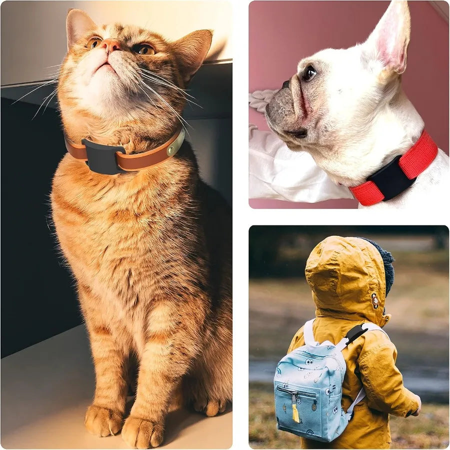 IPX7 Waterproof tag Holder  2 Packs tag Dog Collar Holder Fit for Dog Cat Collar Pet Loop  Tag Holder Accessories Anti Scratch