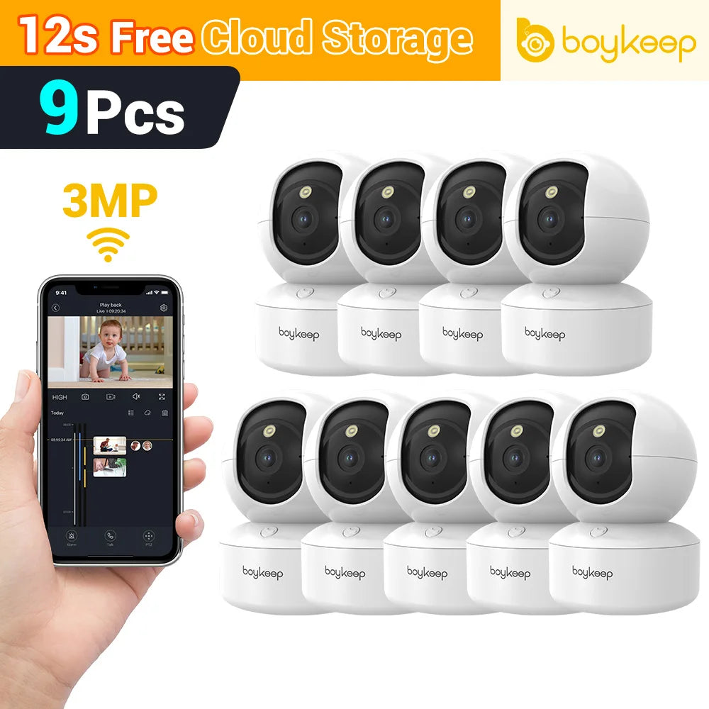 3MP WiFi IP Camera Smart Baby Monitor Home Security 5G WiFi Indoor IP Automatic Tracking 24/7 Video Surveillance