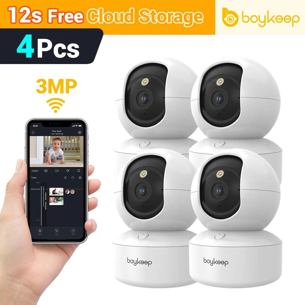 3MP WiFi IP Camera Smart Baby Monitor Home Security 5G WiFi Indoor IP Automatic Tracking 24/7 Video Surveillance