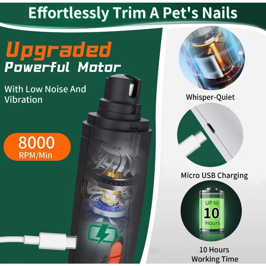 2 in 1 Rechargeable Dog and Cat Nail Clippers with Catcher and Builtin Light for Large and Small Breeds Silent Groom Pro Claw T