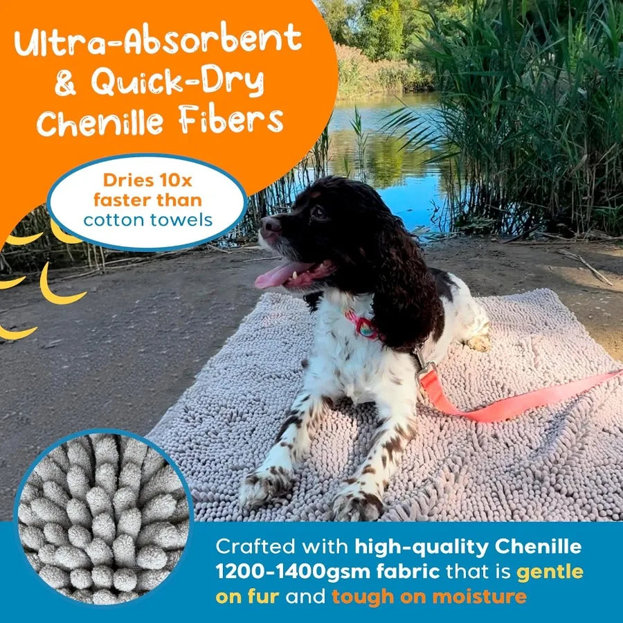 Pet 2in1 Dog Towel Mat Ideal for Drying and Bathing Ultra Soft and Highly Absorbent with QuickDrying Performance Machine Washab