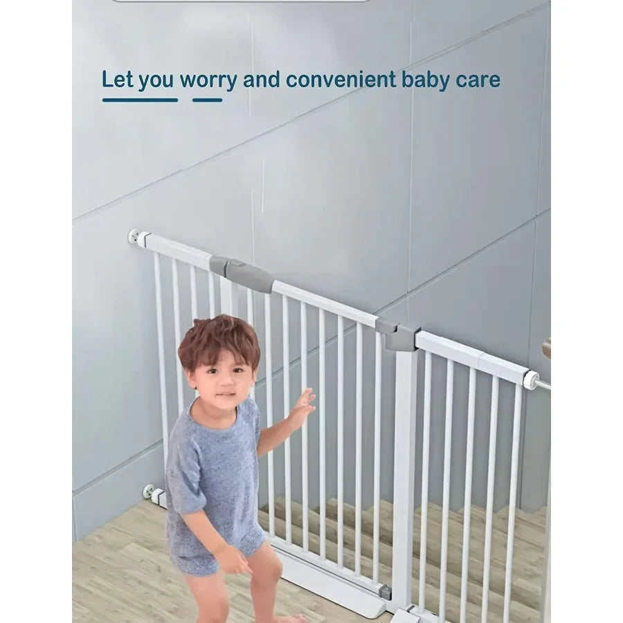 Extra Long Baby Gate for Wide Doorways 85100 inches Extra Wide Large Dog Gate for Indoor Use Child Proof Safety Gate with Secur
