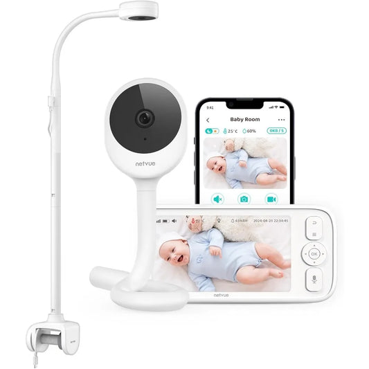 Peekababy Baby Camera Monitor Video - Baby Monitor with Camera and Audio, 5" Display, 2-Way Talk, 4 in 1 Bracket Meets The Need