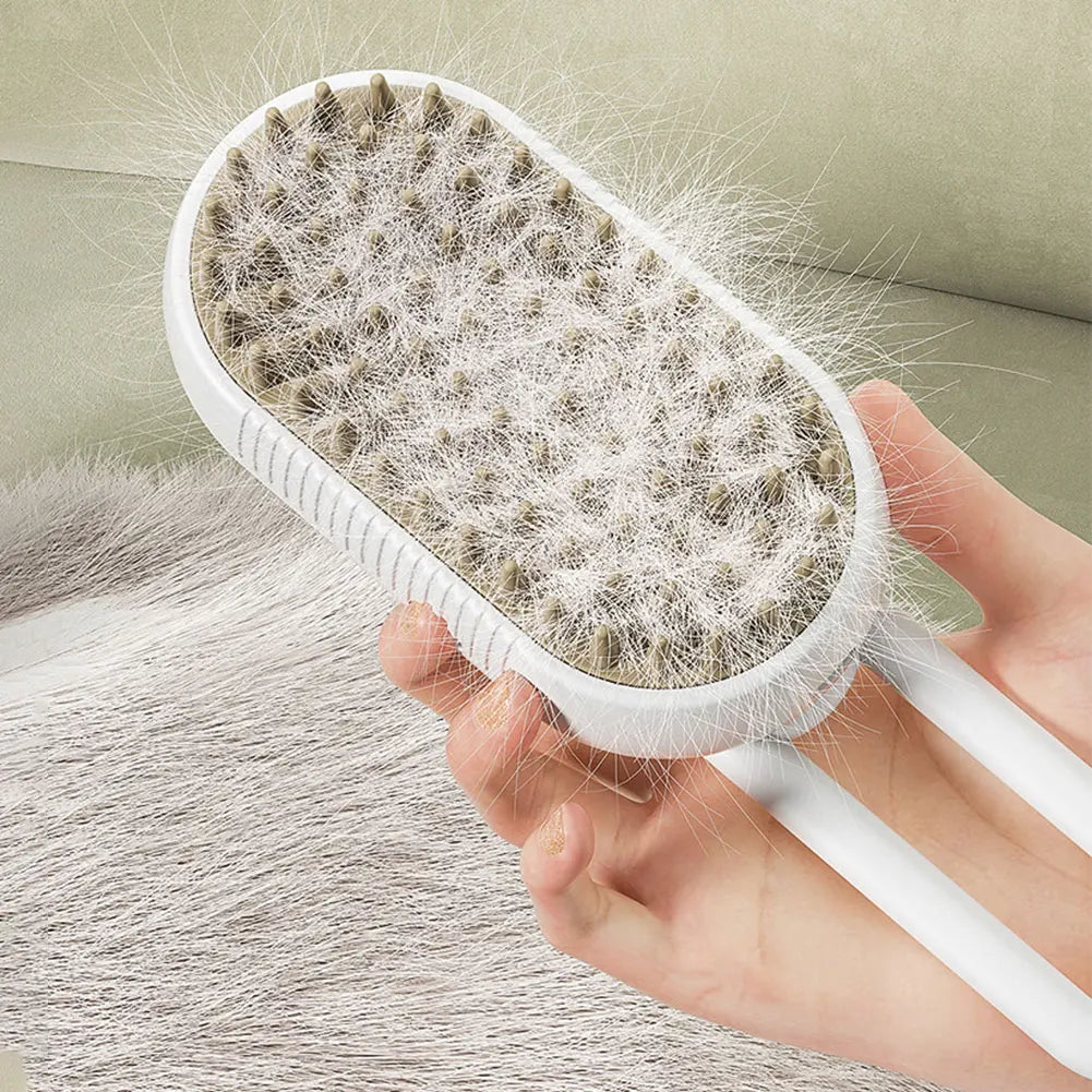 Cat Steam Brush 3 in 1 Massage Grooming Brush Dog Brush Pet Hair Cleaning Brush Comb for Cats and Dogs