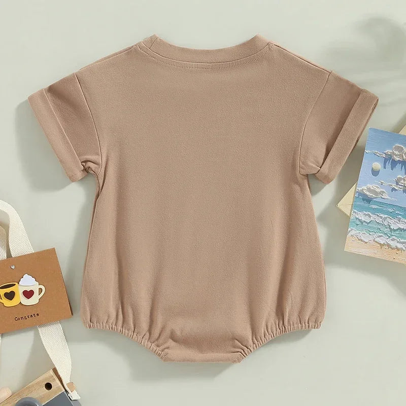 Newborn Baby Romper Summer Crewneck Romper Clothing Solid Casual Loose Jumpsuits Toddler Infant Boy Girl Cotton Playsuit