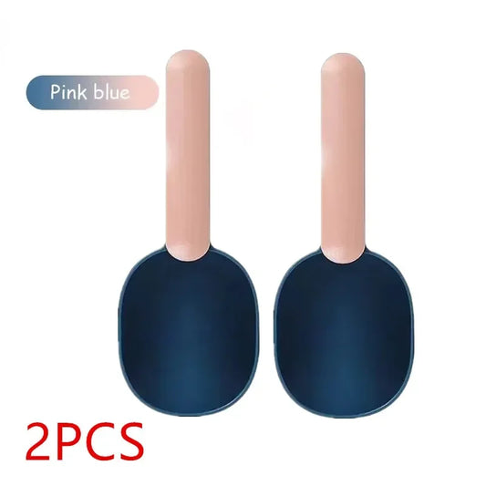 2PCS Dog Food Scoop Multifunctional Pet Feeding Spoon with Sealing Clip Grade Plastic Cat Food Dedicated Measuring Spoon