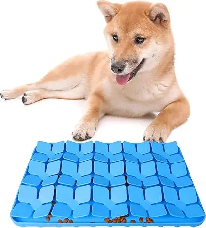Snuffle Mat for Dogs,Premium Silicone Dog Food Mat 16“x16”Interactive Feed Game for Boredom,Encourages Natural Foraging Skills a