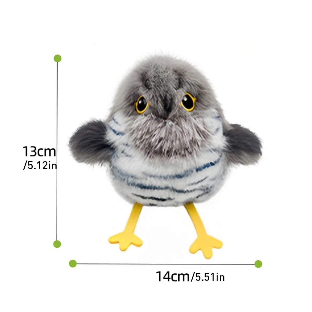 Flapping Bird Activated Kitten Toy Interactive Cat Exercise Toys Active Moving Pet Plush Toy for Kitten Or Small Dogs