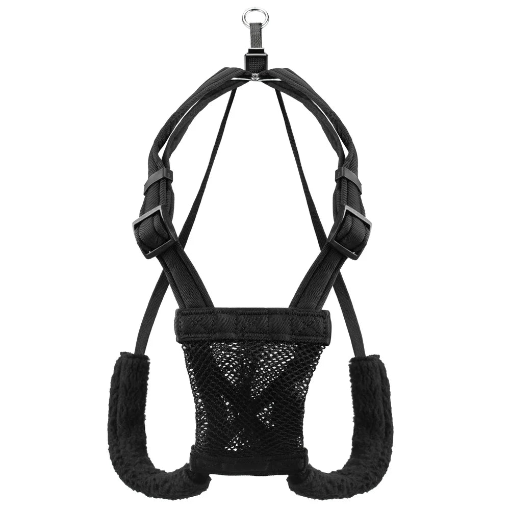 Non-Pulling Dog Harness with Built-in Storage Pouch Adjustable Nylon Mesh Reflective Stitching Comfortable Fit Walking Small